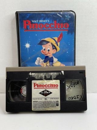 1985 Walt Disney Classics Pinocchio Black Diamond Vhs Movie Rare Collectors