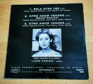 LARA FABIAN Sola otra vez,  2 SUNG IN SPANISH ULTRA RARE SPANISH PROMO CD SINGLE 2