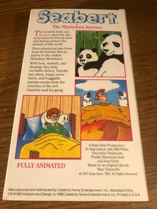 Seabert In The Mysterious Journey VHS VCR Video Tape Movie Cartoon RARE 2