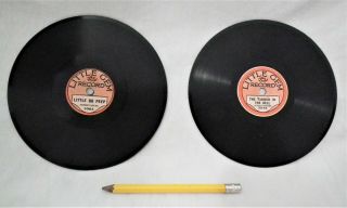 2 Rare Vintage Early 1900s Little Gem Phonograph Gramophone 78 Rpm Record