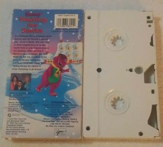 “Barney - Waiting For Santa” VHS (98041) Christmas Holidays White Tape RARE 2