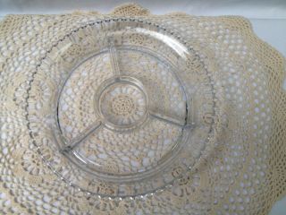 Rare Large Vintage Candlewick Clear Depression Glass 4 - Part Beaded Edge 10 " Euc