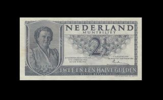 8.  8.  1949 Netherlands 2 - 1/2 Gulden Rare " Nx " ( (gem Unc))