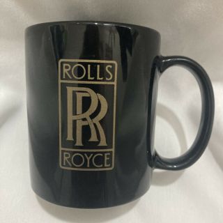 Vintage Rolls Royce Car Company Logo Mug Cup Black Rare Vhtv