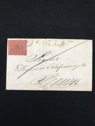 Rare1867 Sc.  15;10c Franco Bollo Postale Stamp On Home Made Envelope; Vf/xf