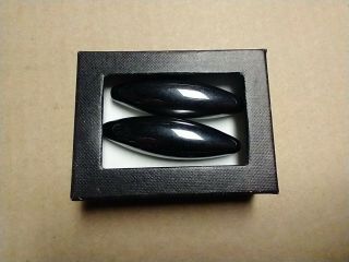 Rare Oval Shapped Fidget Earth Magnets Pair Very Strong W/ Box Stainless Neat