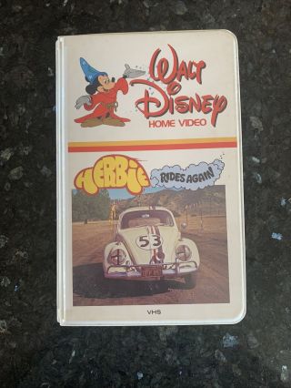 Rare Herbie Rides Again (vhs) Walt Disney Home Video White Clamshell Case