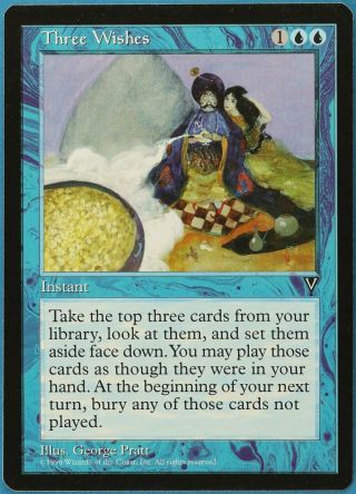 Three Wishes Visions Nm Blue Rare Magic The Gathering Card (id 200990) Abugames