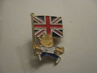Rare Old 1992 Barcelona Olympic Games Mascot Gb Team Flag Metal Press Pin Badge