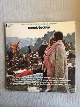 Woodstock Soundtrack 3 X Lp Vinyl Record 1970 Rare Jimi Hendrix Santana The Who