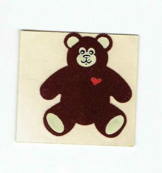 Rare Vintage Personal Expressions Fuzzy Stickers Dark Brown Teddy Bear