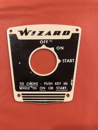 Vintage Rare Wizard Outboard Motor On/off Metal Face Plate
