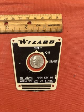 Vintage Rare WIZARD Outboard Motor On/Off Metal Face Plate 3