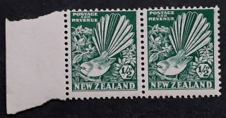 Rare 1935 Zealand 1/2d Fantail Stamps Error Clematis Flaw Muh