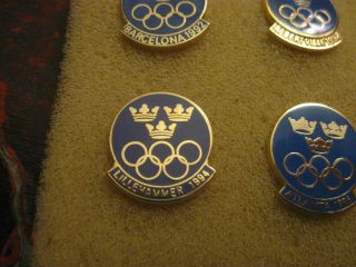 Rare Old 1994 Winter Olympic Games Sweden Noc Team Small Enamel Press Pin Badge