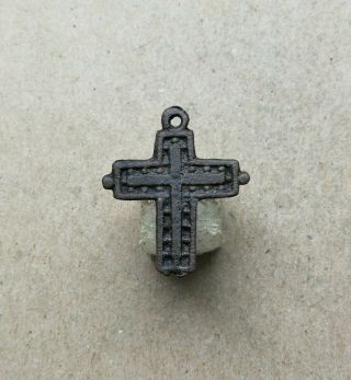 Antique Ancient Bronze Cross Catholic Or Orthodox Very Rare Type