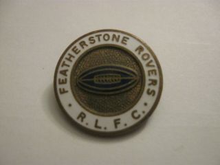 Rare Old Featherstone Rovers Rugby League Club Enamel Brooch Pin Badge Fattorini