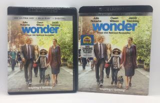 Wonder (4k Uhd,  Blu Ray,  Rare Oop Slipcover) Like