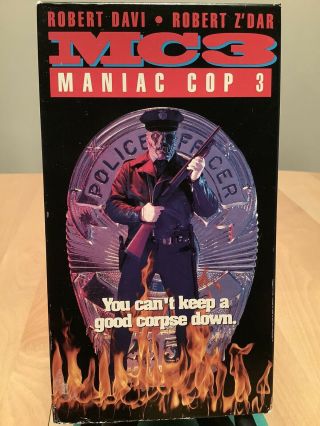 Mc3 - Maniac Cop 3/robert Davi/1993 Academy Entertainment Rare Hi - Fi Horror Vhs