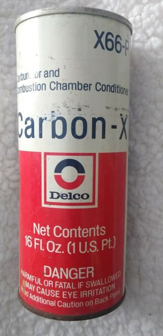 Rare Vintage General Motors " Delco " Carbon - X One Pint Can.  Full