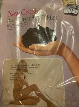 Vintage Crush Soft Sheer Panty Hose Rare Smoke Color - In Package