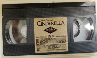 WALT DISNEY CINDERELLA (1988) BLACK DIAMOND CLASSIC VHS 410 RARE OOP COLLECTOR 2