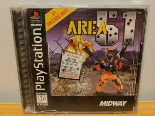 Area 51 Sony Playstation Ps1 Black Label Complete Very Rare