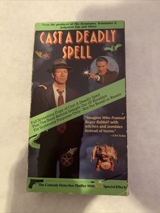 Cast A Deadly Spell Vhs Rare Screener W/ Straight Out Of Brooklyn Bonus Demo