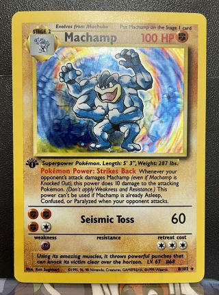 Pokémon Base Set Rare Holo Machamp 8/102