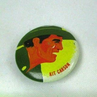 Rare 1950s Vintage Kit Carson Pin Back Button Cereal Premium Kellogg 