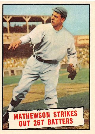 Vtg 1961 Topps 408 Christy Mathewson Strikes Out 267 Batters - Rare Ex,  To Nm