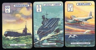 Rare 1940s Wwii Royal Navy Warships Swap Cards Hms Eagle Triumph,  Seaplane.