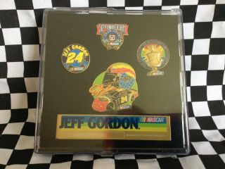 Pin Badge Set Rare Limited Edition Nascar Jeff Gordon Display