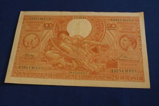 Belgium 100 Francs 12.  10.  1944 P.  113 Great Cond.  Rare - - See Many More