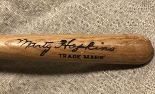 Vtg Miniature Louisville Slugger Baseball Bat,  Signed Marty Hopkins,  1930 