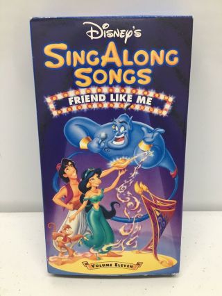 Disneys Sing Along Songs Aladdin : Friends Like Me Vhs 1993 W/ Inserts Rare 90s
