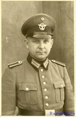 Port.  Photo: Rare Close Up Pic Serious Looking German Schutzpolizei Officer