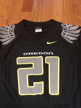 Rare Oregon Ducks Black Nike Team Football Jersey 21 Size M