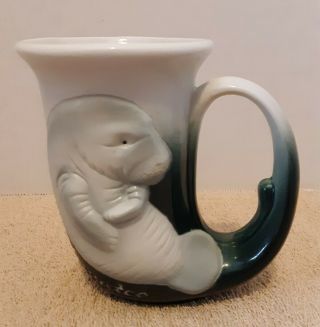 Manatee Porcelain 3d Mug Disney Wild Animal Kingdom Sea Creature Shaped Cup Rare