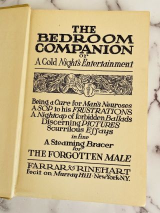 1935 The Bedroom Companion - Rare - Adult Humor - Dr.  Seuss - Vintage Book