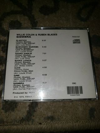 Willie Colon y Ruben Blades Siembra CD RARE & Salsa Fania FACD - 537 2