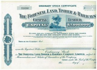 The Forestal Land,  Timber & Railways Co.  Ltd. ,  1946,  Rare Specimen,  Argentina,