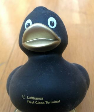 Rare Lufthansa First Class Terminal Black Rubber Duck Collectable