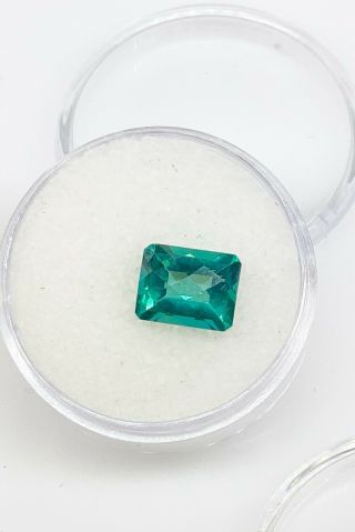 $1000 3ct Emerald Cut Teal Green Blue Natural Topaz Loose Gem Rare