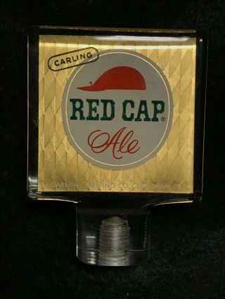 Vintage Carling Red Cap Ale Beer Tap Acrylic Lucite Tap Tavern 3 1/2” Tap Rare