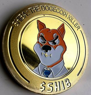 Rare Gold Shiba Inu $shib Crypto Coin Collectible.  Fast Uk Post Doge Killer.
