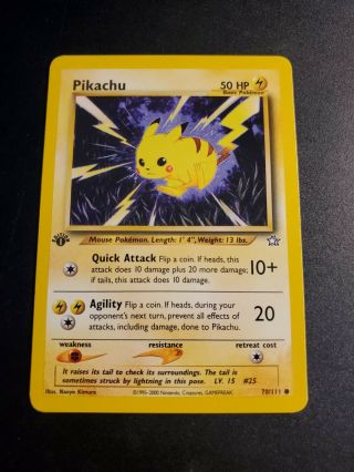 Pikachu 70/111 1st Edition Rare Neo Genesis Pokemon Card Lp