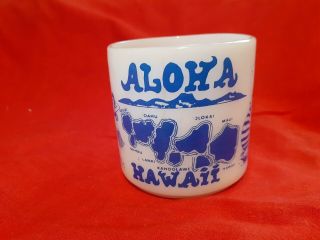 Federal Hula Hawaiian Milk Glass Fire Hawaii Aloha Surfing Mug Vintage Rare