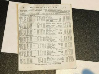 Rare Vintage 1948 Oxford Stadium Greyhound Racing Programme 2o Mar Racecard