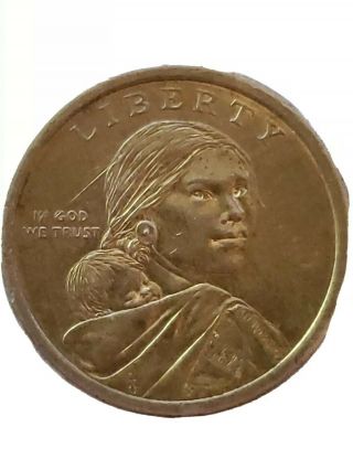 Sacagawea $1 Dollar U.  S.  " Gold Coin " (no Date On Front) Rare